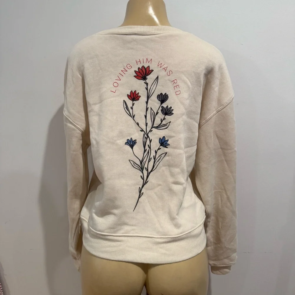 Taylor Swift Loving Him Was Red Sweatshirt Womens Sz S Pullover Album Merch - Picture 1 of 7